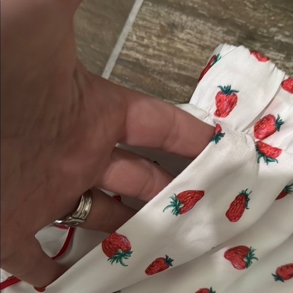 REVOLVE PLUSH White and Red Strawberry Pajama Shorts - Picture 3 of 6